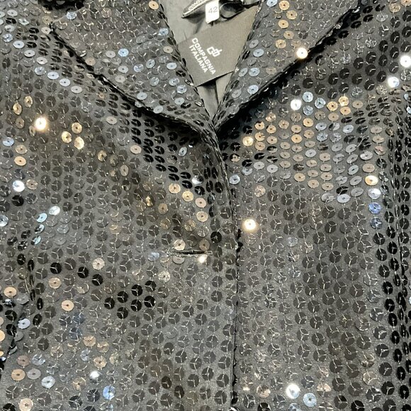 Compagnia Italiana Black Sequin Blazer-Made in Italy- IT42 - Picture 4 of 5
